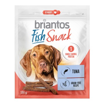 Briantos Fish Snacks, tuńczyk i łosoś, dla psów - Tuńczyk, 2 x 180 g