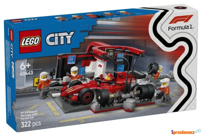 Klocki konstrukcyjne LEGO City 60443 F1 Pit stop... - Klocki - Szczecin