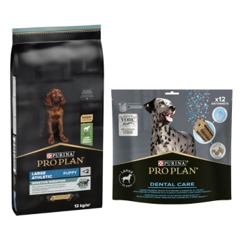 PURINA PRO PLAN: karma sucha dla psa, 12 kg / 14 kg + przysmaki dla psa gratis! - Large Athletic Pup