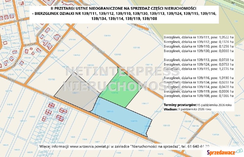 Bierzglinek sprzedaż działek budowlanych  - Działki na sprzedaż - Bierzglinek