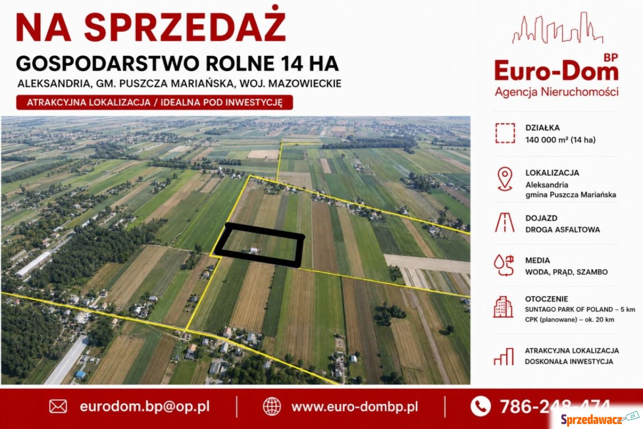 Gospodarstwo 14ha blisko Żyrardowa