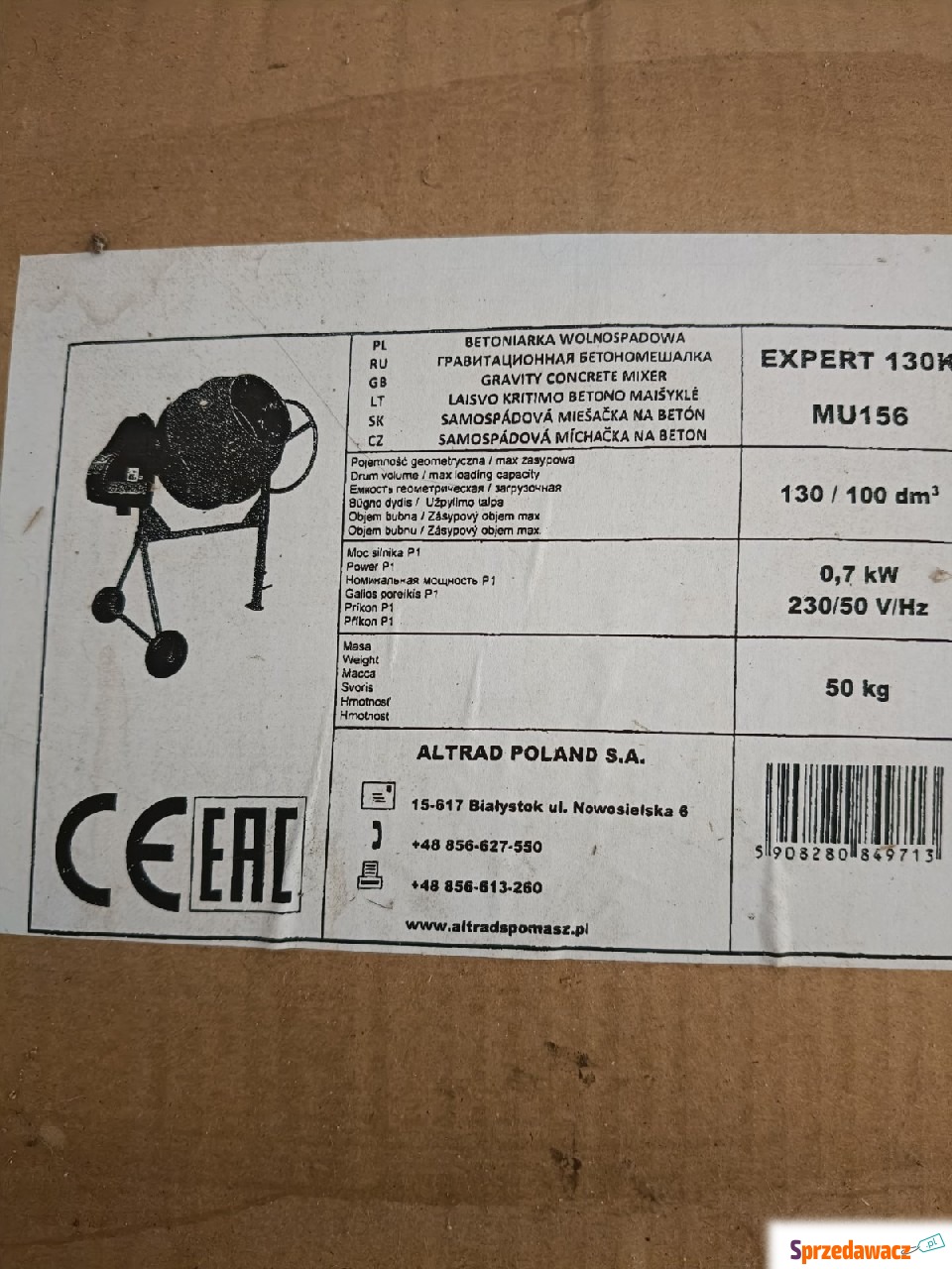 Betoniarka EXPERT 130 k