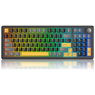 Klawiatura Klawiatura gamingowa White Shark Excalibur czarna KTT Wine Red RGB Hot-Swap