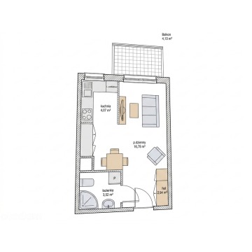 Mieszkanie jednopokojowe Gdańsk - Jasień,   29 m2, pierwsze piętro - Sprzedam - zdjęcie 6