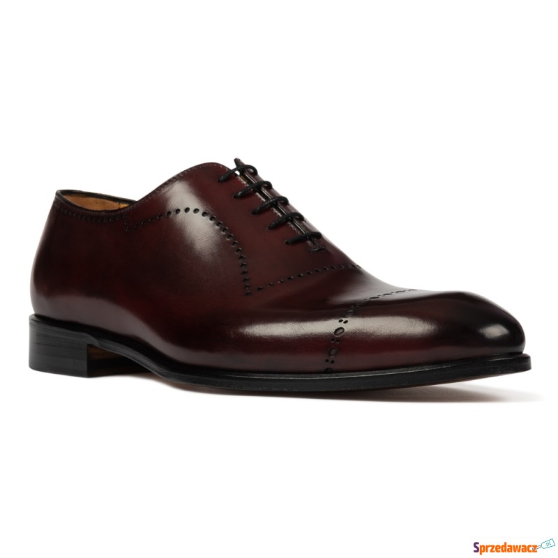 Eleganckie bordowe skórzane buty...