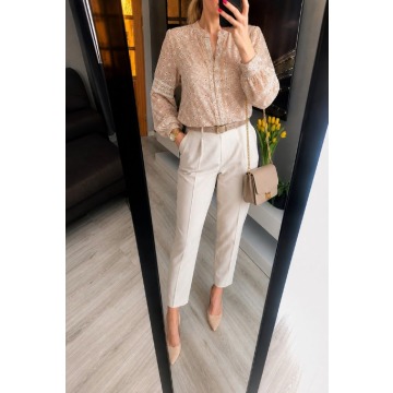 ✨ Xana Collection bluzka beżowa haft koronka wiskoza M 38 nowa
