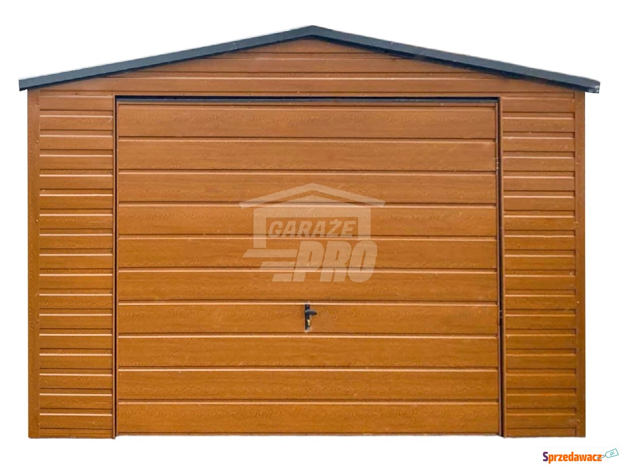 Garaż blaszany 4x4m - Brama uc...