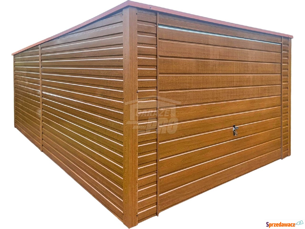 Garaż blaszany 3,5x6m - brama...