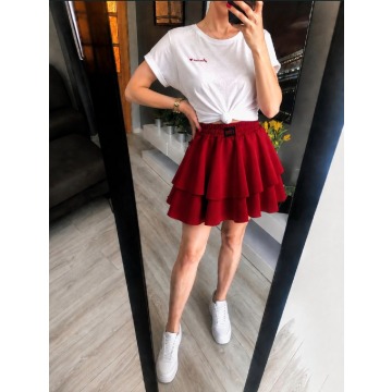 ❤️ Czerwona spódniczka ze spodenkami i falbanami - Made in Italy - S/M/L - nowa