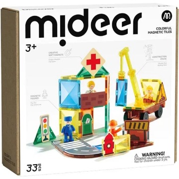 Klocki konstrukcyjne,magnetyczne Mideer City Hero Squad Magnetyczne 33el. MD1641